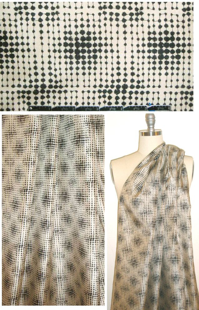 NY designer inky ombre dot silk blouseweight 1.33 yd