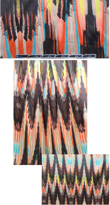 Italian scallop abstract silk satin chiffon