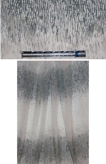 NY designer hatchy ombre clip weave silk chiffon