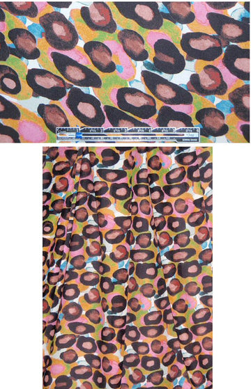 NY designer colorful cheetah print silk chiffon