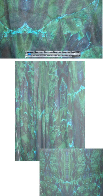 Italian deep forest abstract silk georgette 1.125 yds