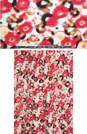 NY designer disc graphic silk crepe de chine