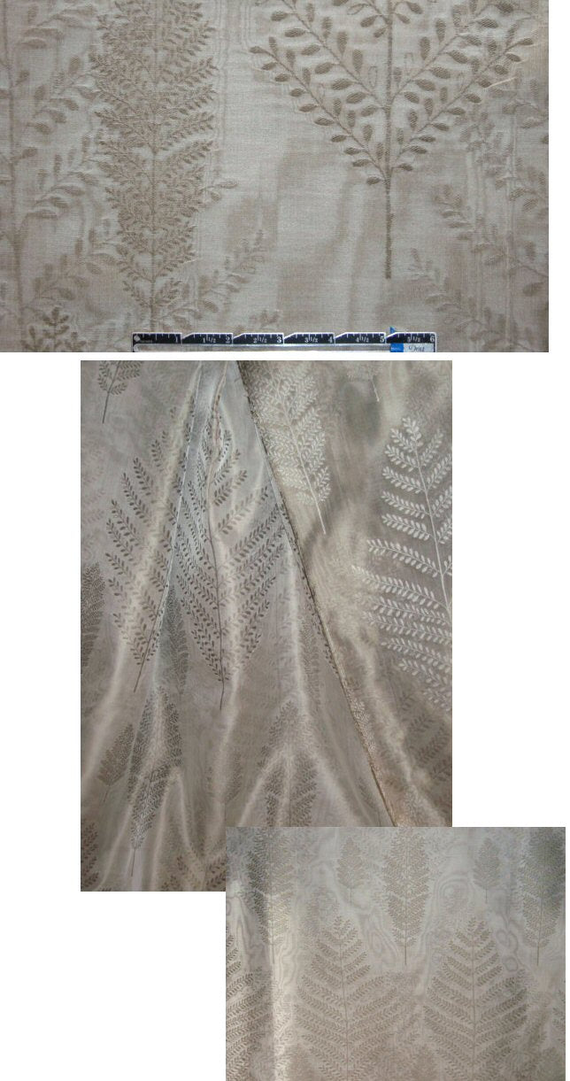 Car0lina H. 2-ply leaf design silk organza
