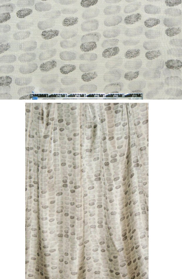 NY designer fingerprint graphic satin face chiffon
