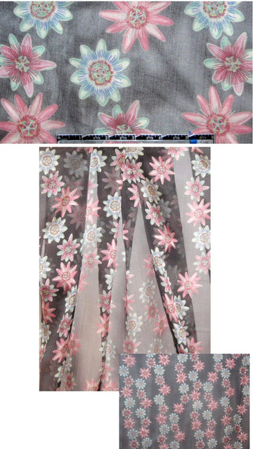 Italian 'painted' floral silk organza print