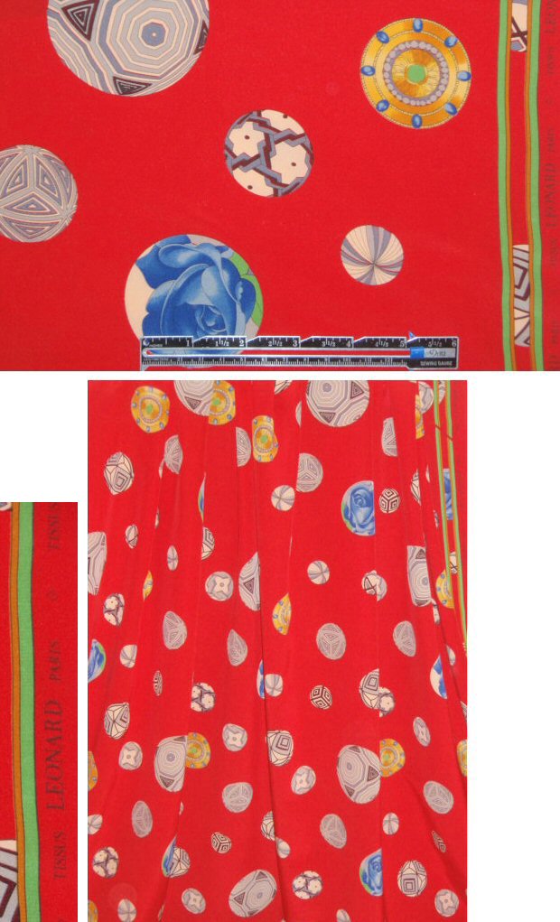 French ornamental balls silk crepe de chine
