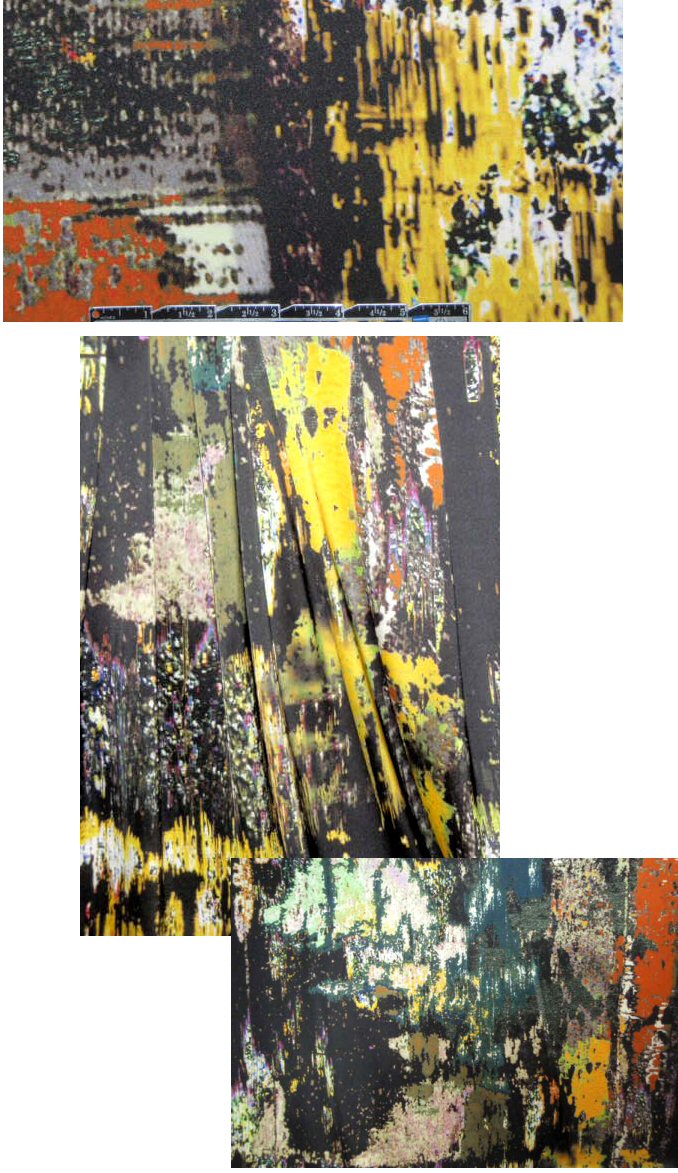 J. Mende1 painterly abstract silk satin .75 yds