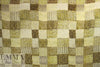 Italian gold/mocha patchwork graphic silk charmeuse 1.875 yd