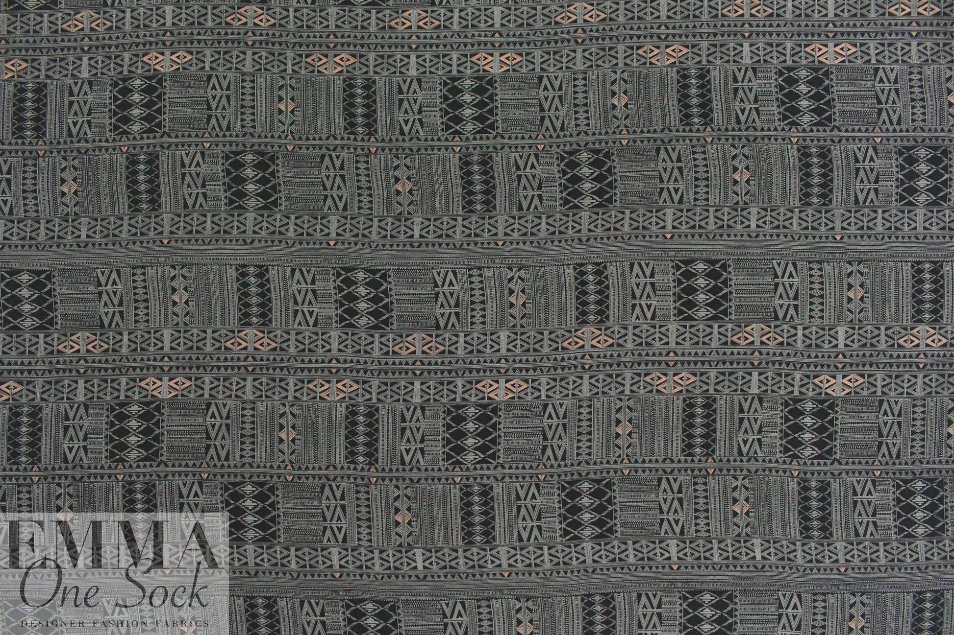 NY designer silk crepe de chine - graphic nocturne