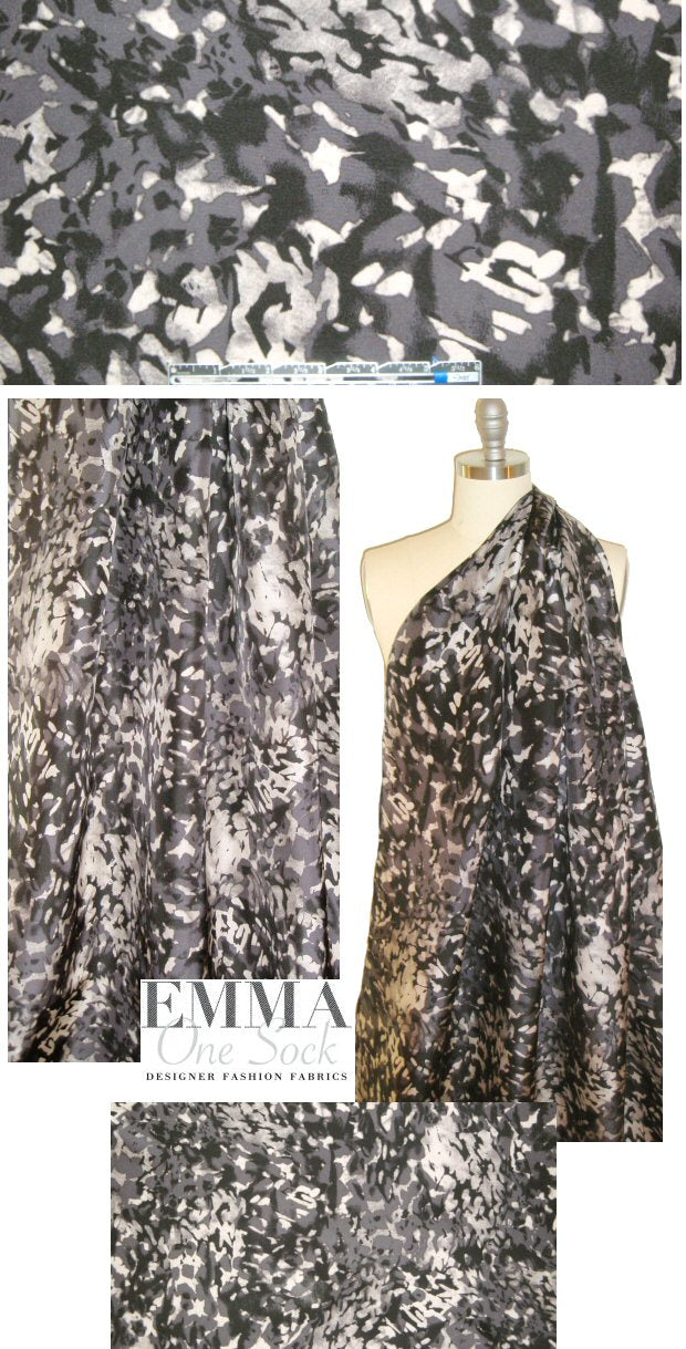 NY designer cheetah abstract silk blouseweight 1.5 yd