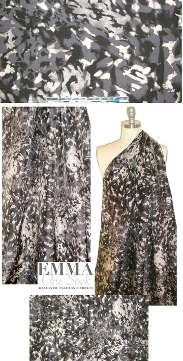 NY designer cheetah abstract silk blouseweight 1.75 yd