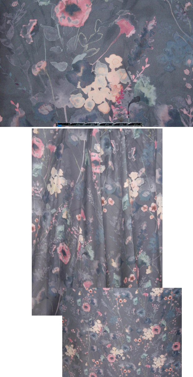 Italian wildflower design silk georgette