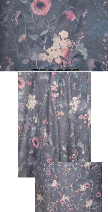 Italian wildflower design silk georgette