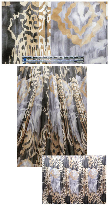 Italian silver/bronze/gunmetal silk charmeuse 1.5 yd