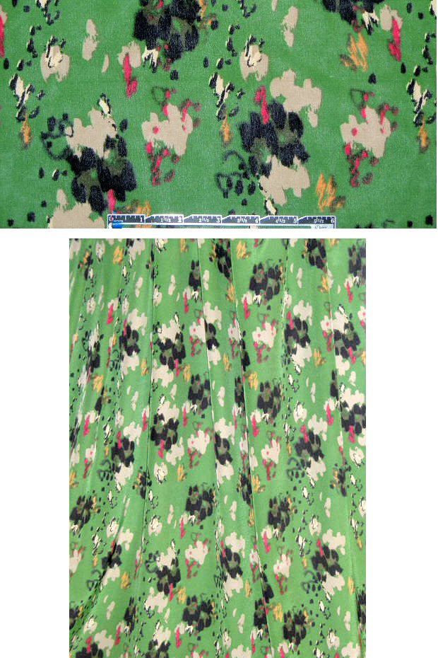 NY designer abstracted flowers silk blouseweight 1.2 yd