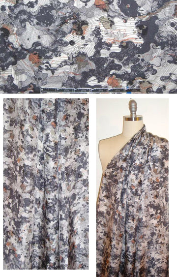 NY designer quirky crosshatch silk blouseweight