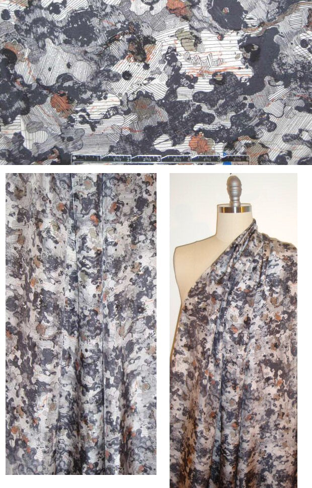 NY designer quirky crosshatch silk blouseweight .875 yds