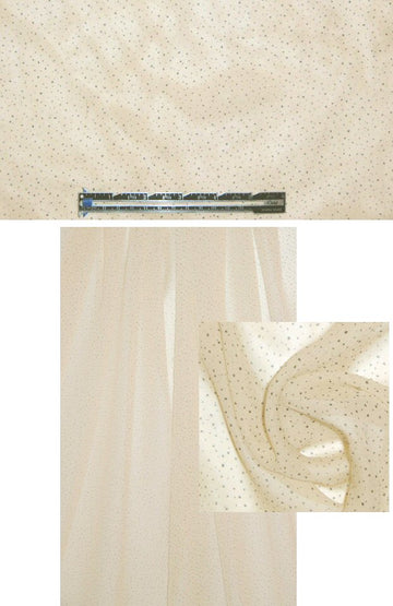 NY designer mini speckled silk chiffon - black/ivory