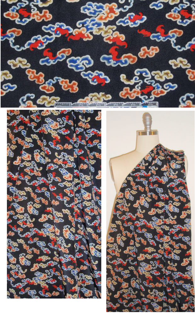 Jas0n Wu asian motif silk woven blouseweight 1.125 yds