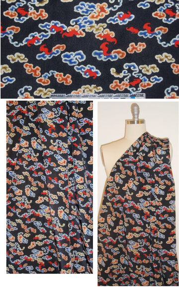 Jas0n Wu asian motif silk woven blouseweight 1.125 yds