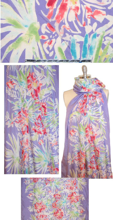 famous designer tropic flowers silk blouseweight