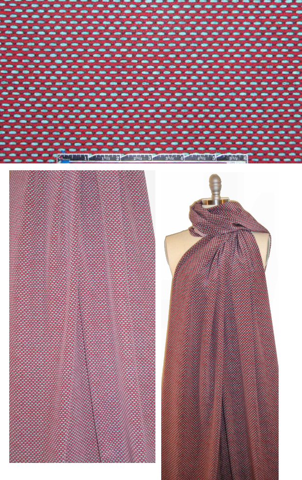 Italian 'little stitchy' graphic design silk blouseweight 1.66 yd
