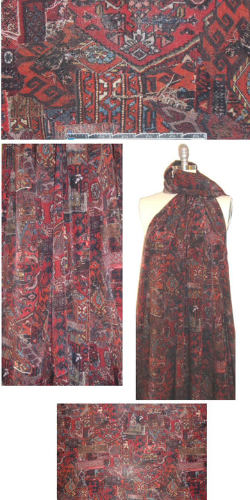Italian persian carpet silk crepe de chine