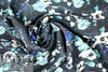 NY designer 'blues scale' floral silk dressweight woven 1.125 yds