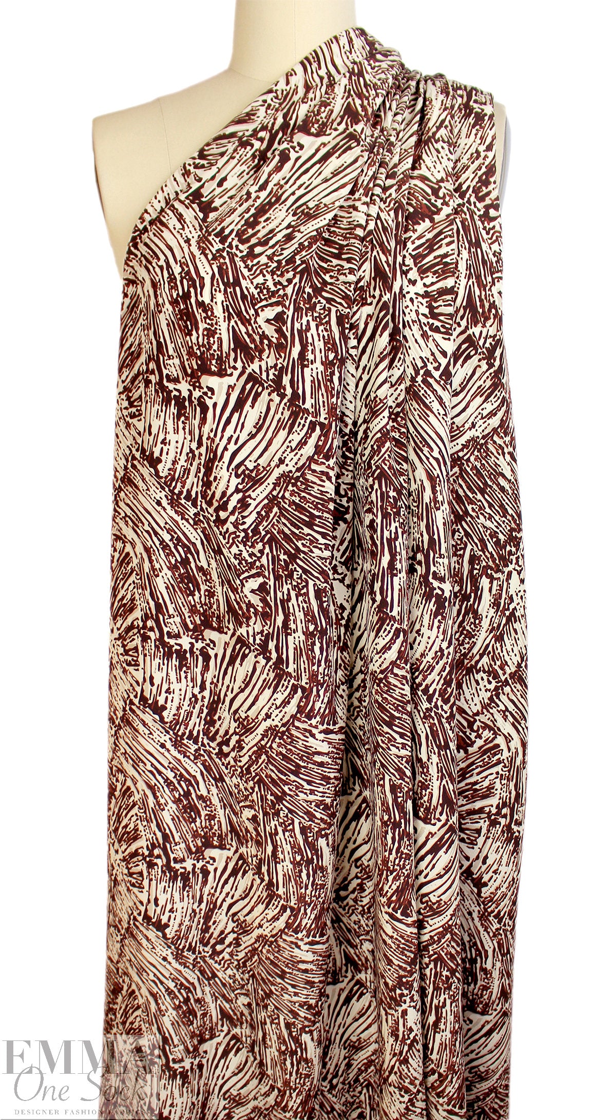Rache1 Comey 'abstract shadow hatch' silk crepe - earth 1.25 yds