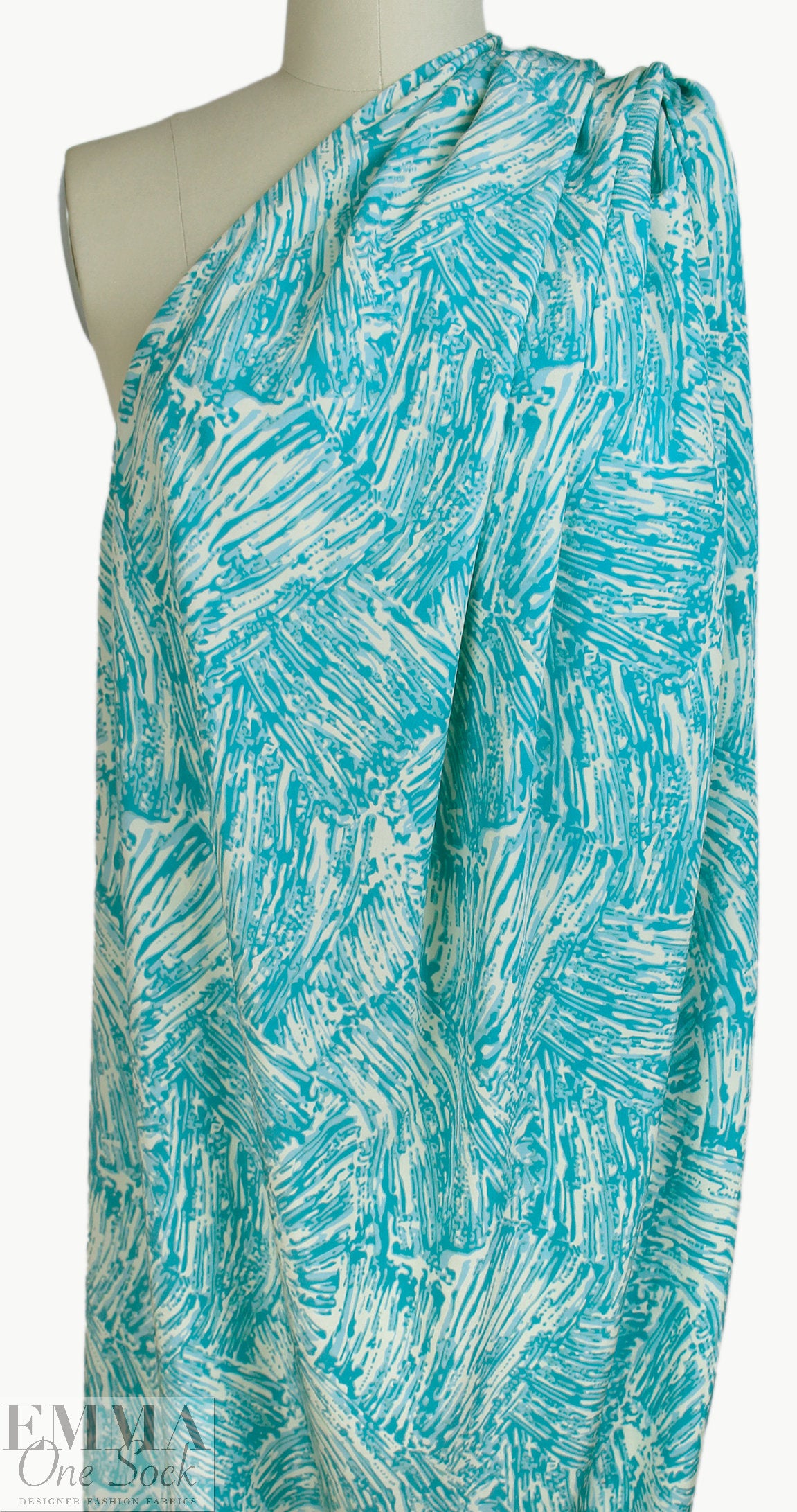 Rache1 Comey 'abstract shadow hatch' silk crepe - sky .5 yds