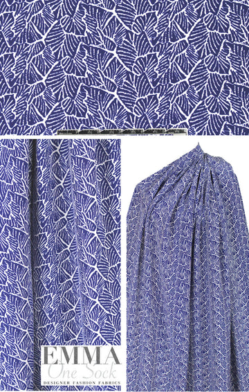 T@hari navy/off white leafy graphic silk blouseweight