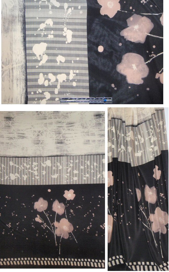 NY designer pressed flower panel silk CDC