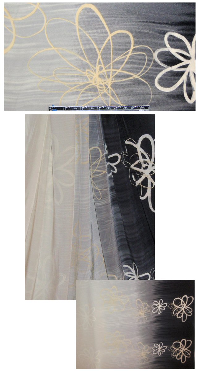 NY designer ombre with stylized flowers silk CDC