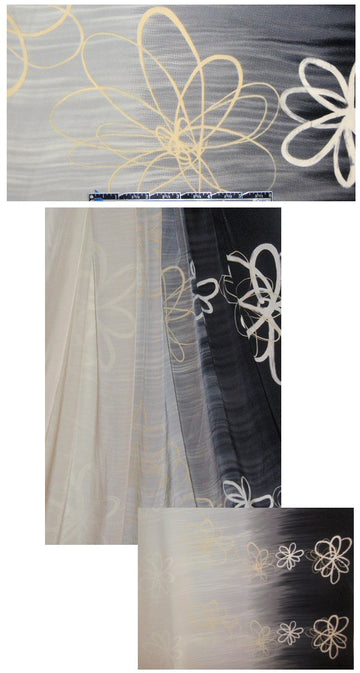 NY designer ombre with stylized flowers silk CDC