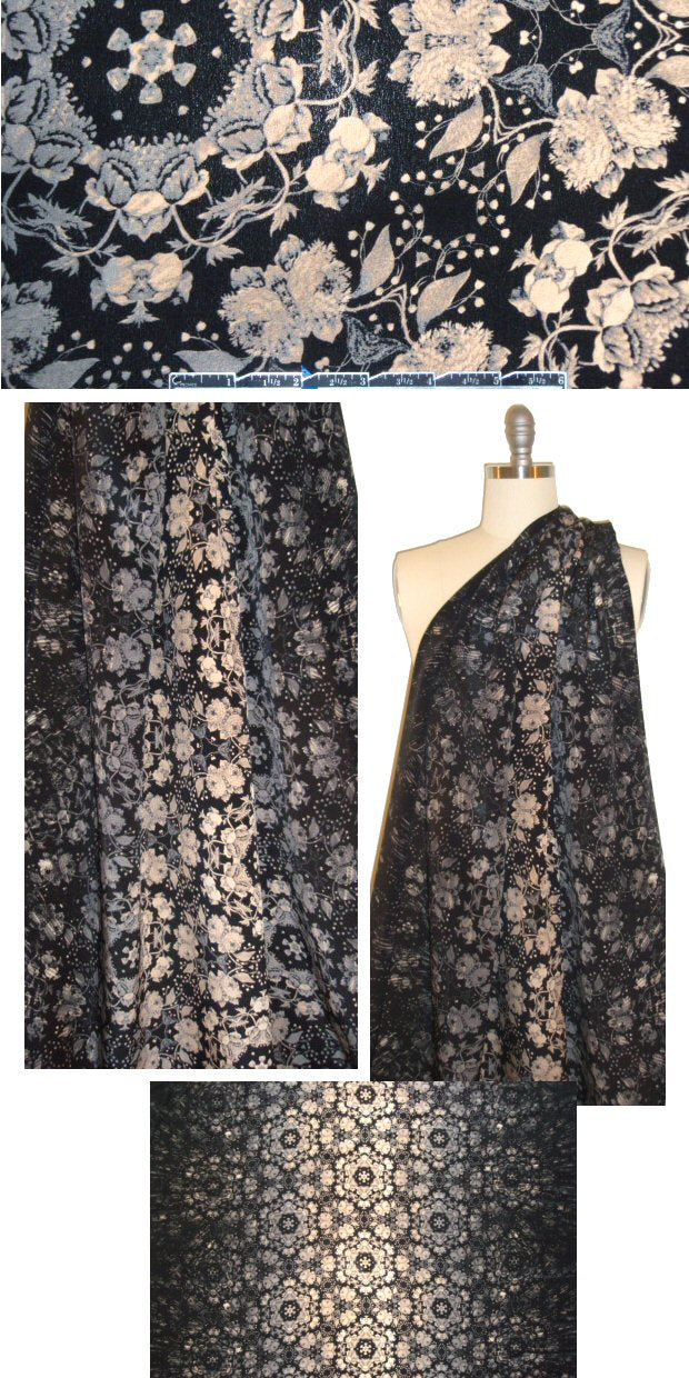 Italian 'Istanbul floral ombre' silk georgette