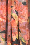 Italian spice tones floral abstract silk chiffon