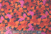 Derek L@m hibiscus silk woven - nectarine/navy 1.875 yd