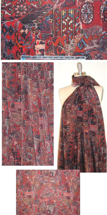 Italian persian carpet silk crepe de chine