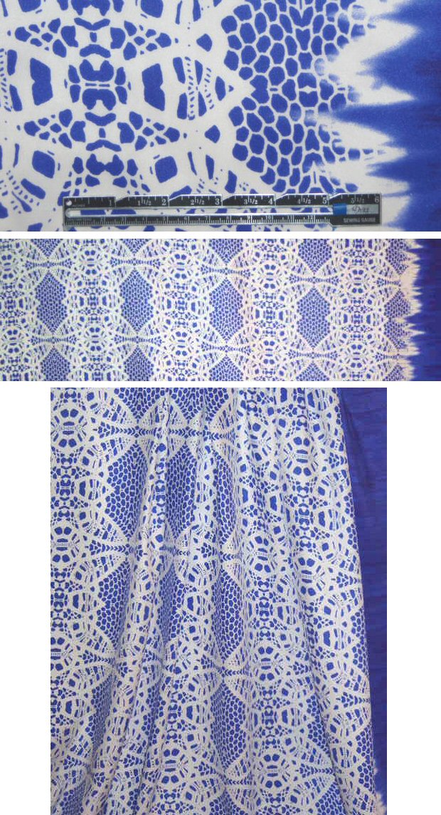 0scar blue lacey border cotton/lycra woven