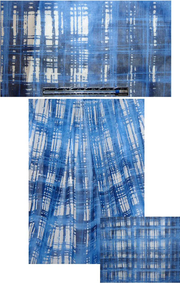 0scar blue crosshatch viscose/silk voile