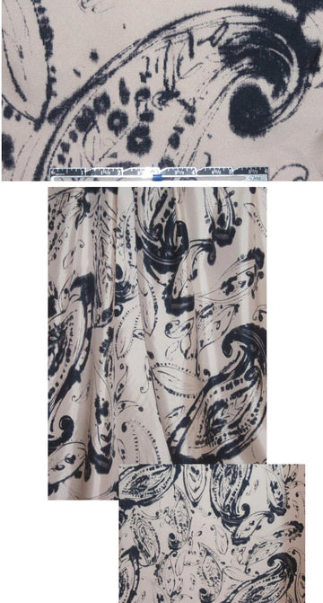 Italian 'hand-rendered' paisley print silk twill