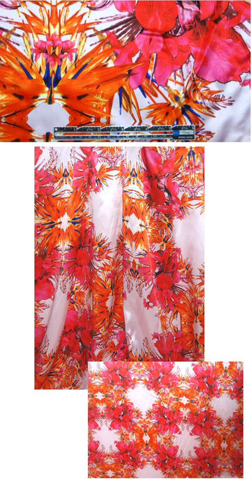 NY designer 'tropical kaleidoscope' silk charmeuse