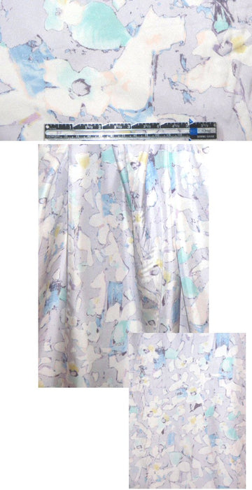 NY designer pastel floral collage silk twill