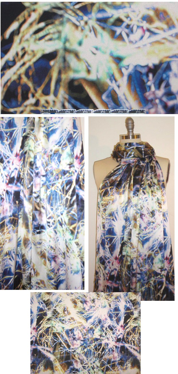 NY designer tangled wire abstract stretch silk 1.875 yd