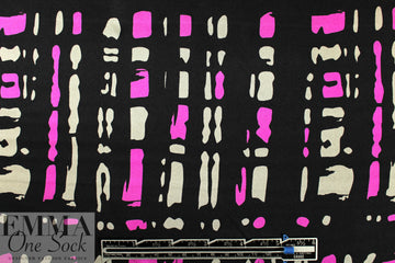 NY designer pink/silver/black graphic silk charmeuse