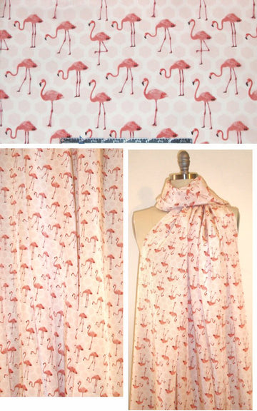 NY designer 'pink flamingos' silk CDC