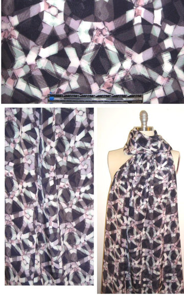 NY designer sage/pink prism graphic silk CDC
