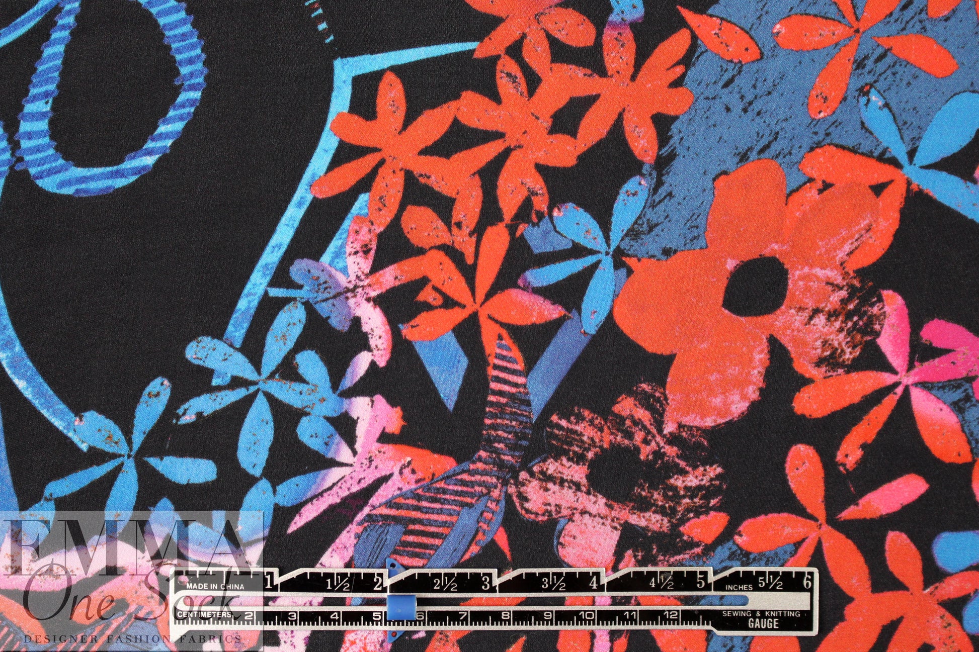 NY designer 'decoflora' silk georgette 1.5 yd