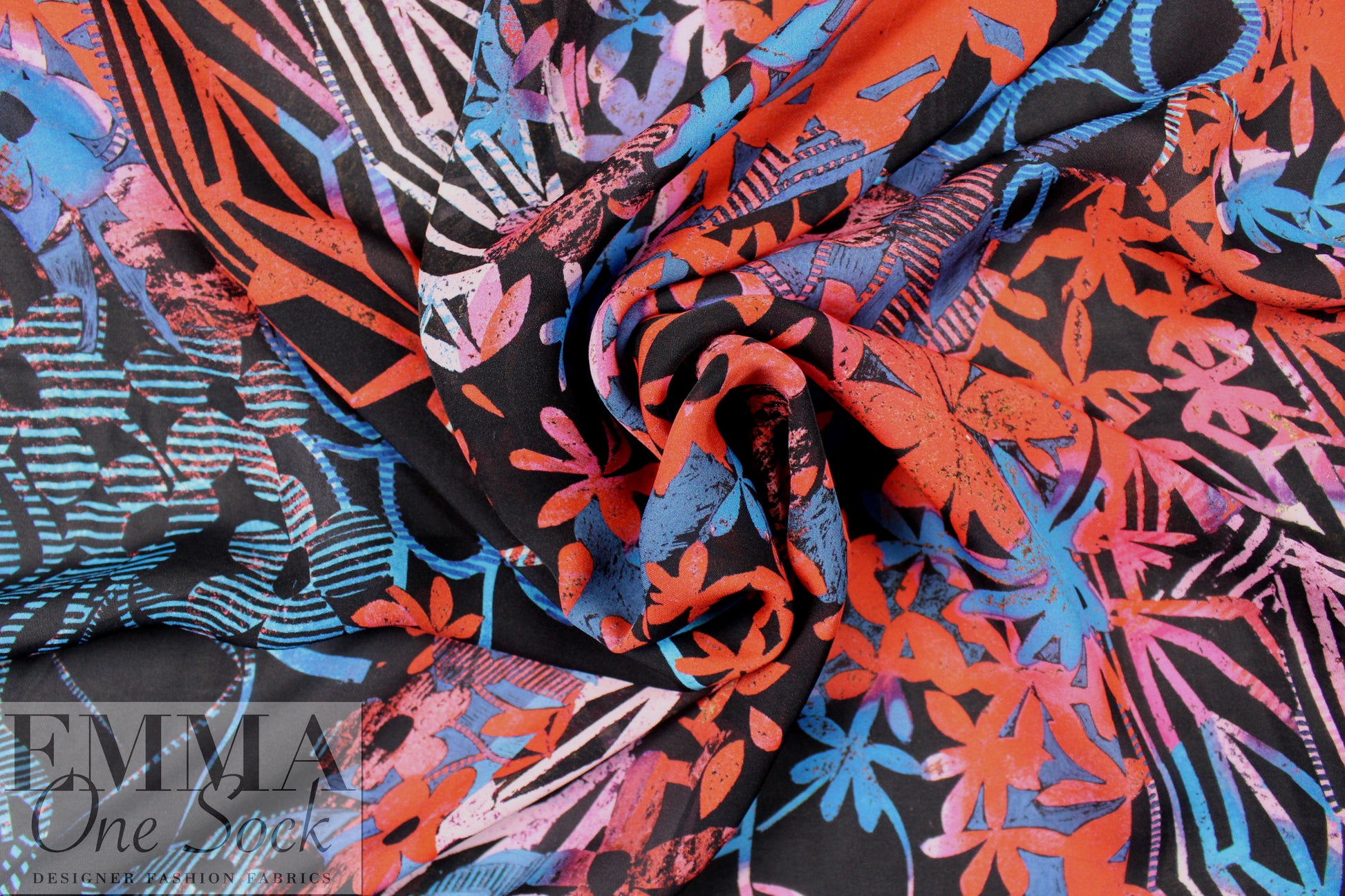 NY designer 'decoflora' silk georgette 1.875 yd