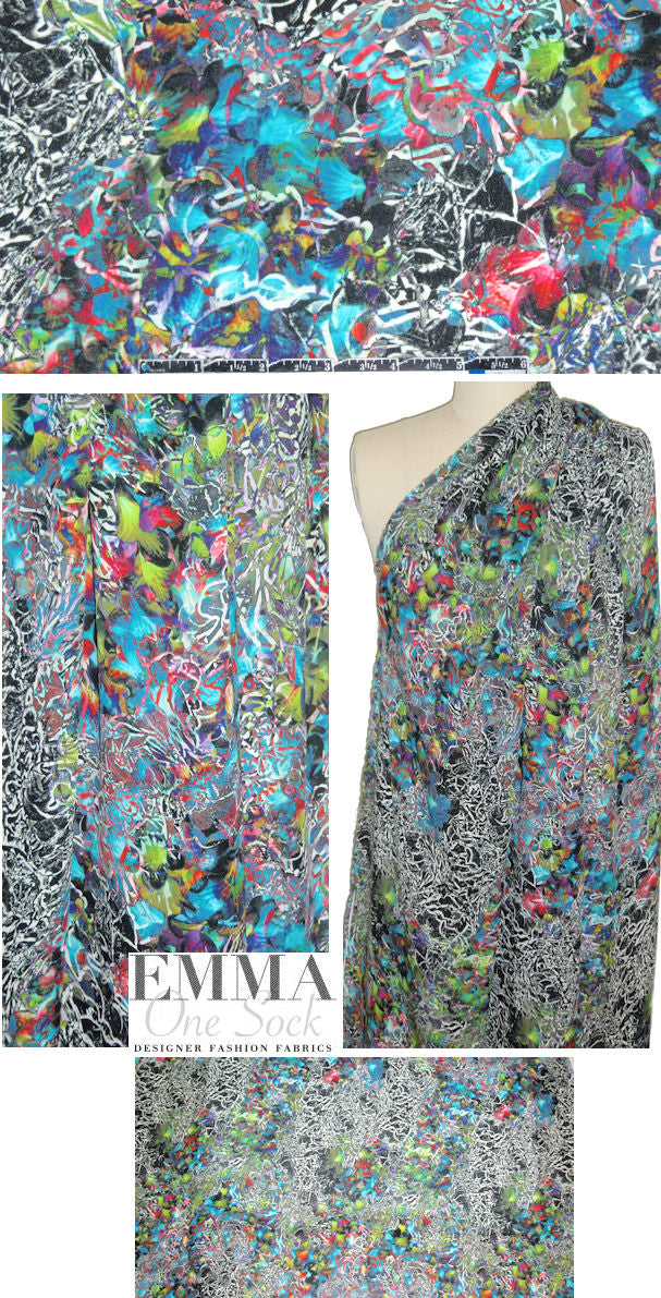NY designer abstract jungle silk blouseweight